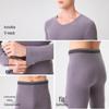 Men's Wool-Silk-Acrylic Seamless Fleece-Lined Warm Underwear Set