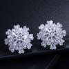 Snowflake Micro-Inlaid Zircon Earrings, High-End Atmospheric Gemstone Sunflower Earrings, Female
