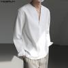 Spring Men Solid Color Long Sleeves Shirts Tops