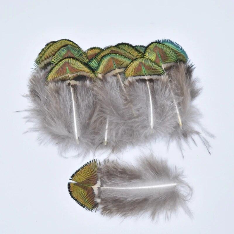 Natural Small Gold Peacock Feathers for Jewelry Making Creation Crafts 3-7cm DIY Handicraft Accessories Feather Carnaval Plumes