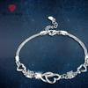 BELLA BOX корейская мода белый медный серебряный браслет с аметистовым покрытием сердце к сердцу серебряное украшение для рук для женщин