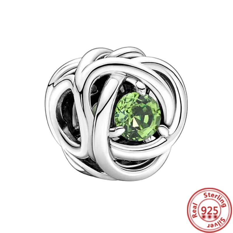 Новый 12 Созвездие Месяца Цвет Вечности Круг Подвеска Подходит Оригинальные Подвески Браслет Из Бисера Стерлингового Серебра 925 DIY Ювелирные Изделия