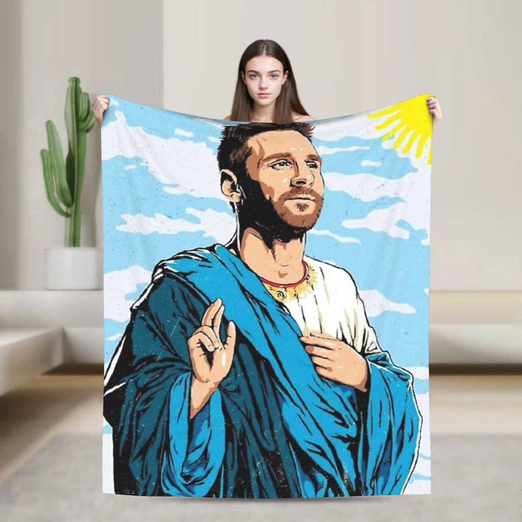Football Messis Blankets Flannel Printed Multifunction Super Soft Throw Blanket for Bed Bedroom Quilt