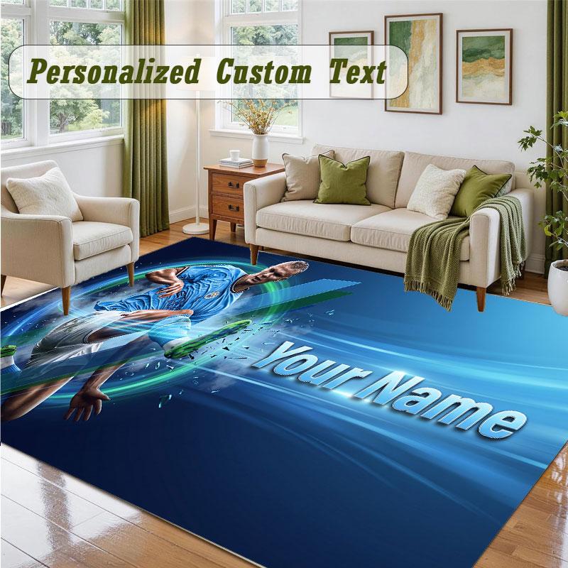 Crystal Velvet Square Rug Custom NameErling Haaland Pattern Non Slip Home Floor Decor Rug