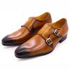 Fashion Classic Mens Monk Strap Formal Shoes Genuine Leather Business Double Buckle Luxury Gentleman Office Dress Shoes for Men