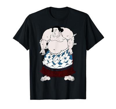 Винтажная футболка с ретро-сумоистом