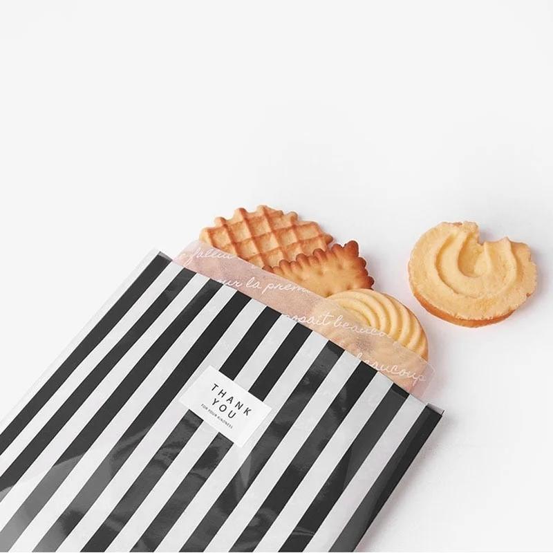 50 шт./пакет свадебные сувениры милый галстук-бабочка полоса печенье конфеты бисквиты закуски выпечка упаковка подарочные пакеты