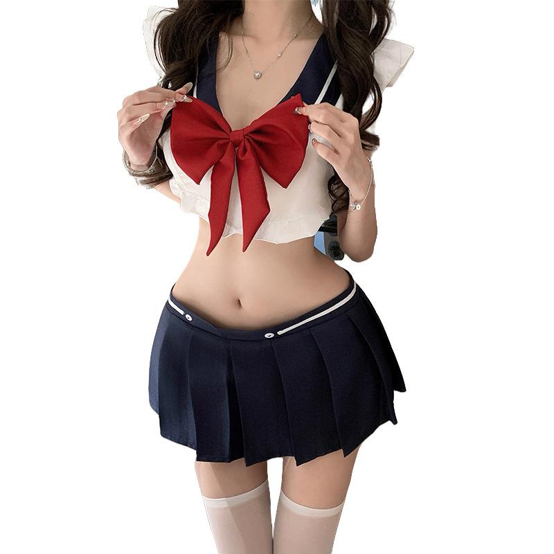 Sexy lingerie nightclub bow sexy sailor uniform campus seduction pure lust sexy JK suit