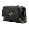 Tory Burch Kira Diamond Стеганая Сумка-кроссбоди на клапане с магнитной застежкой Кожаная Маленькая Женская сумка Черный 154706-001