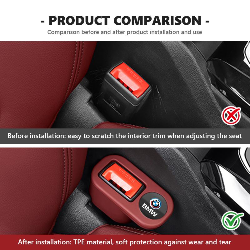 WSQK5 Car Seat Belt Base Protector Anti Scratch Cover Accessories For BMW 1 3 4 5 6 7 Series M X1 X3 Performance Alpina G20 F20