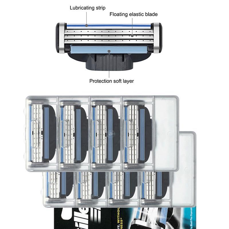8 шт. 3-слойные лезвия для бритья кассеты для бритья лица бритвенные лезвия подходят Gillettee Mache 3 бритвенные лезвия для мужчин