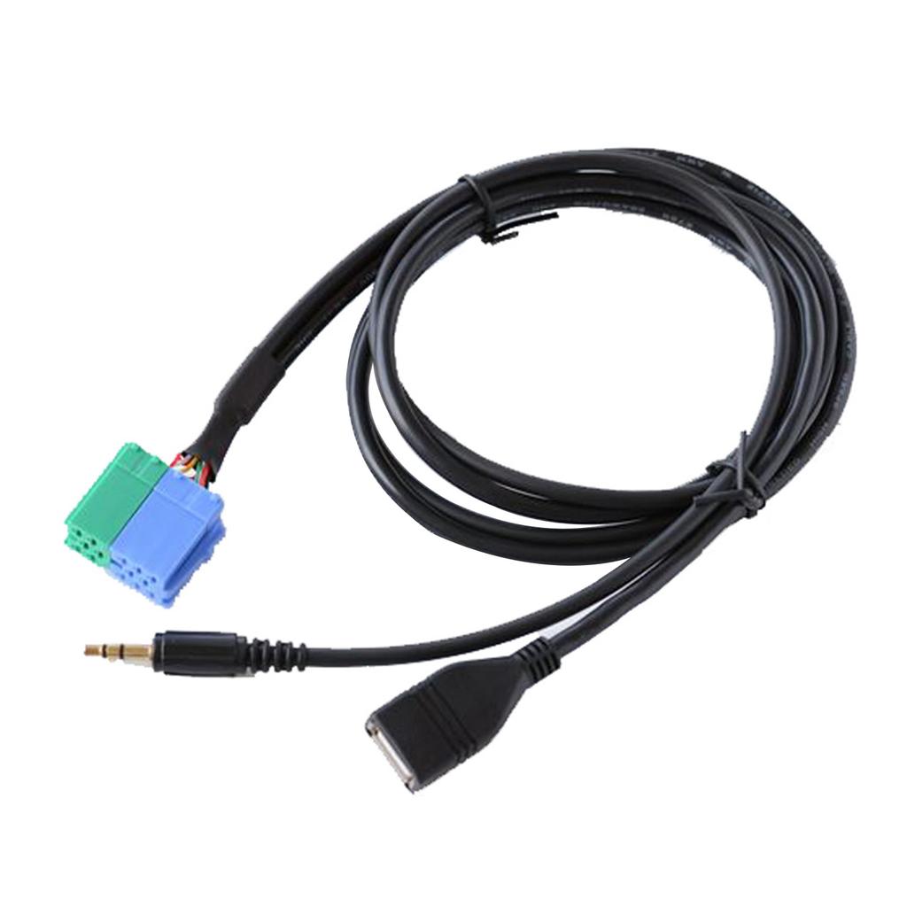 AUX In Audio Input Cable Female 3.5mm USB Jacks Adapter for Cars