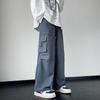 Уличная одежда 2024, весна-лето, повседневные мужские брюки, однотонные легкие брюки-карго в стиле Харадзюку, модные прямые мужские брюки