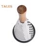 Stainless Steel Cone Cheese Grater with Wood Handle 3 Sided Vegetable Shredder for Grating Cheese Chocolate Vegetables Kitchen Shredder for Parmesan