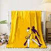 Illustration of a basketball player and shadow on yellow background. for all seasons blanket lunch break throw gift