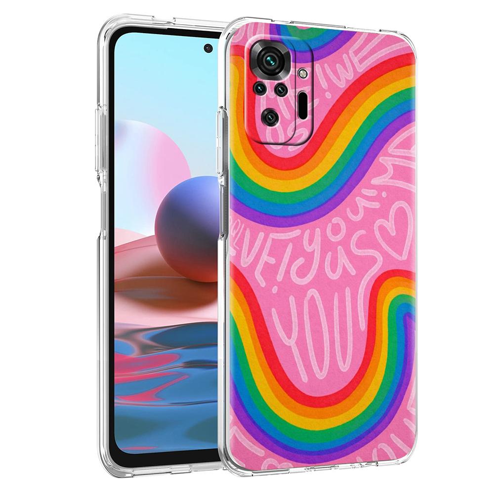 Gay Lesbian LGBT Rainbow Pride ART Phone Case Cover for Redmi Note 12 10 11 11T 7 8 8T 9 K40 Gaming 9A 9C Pro Transparent Shell