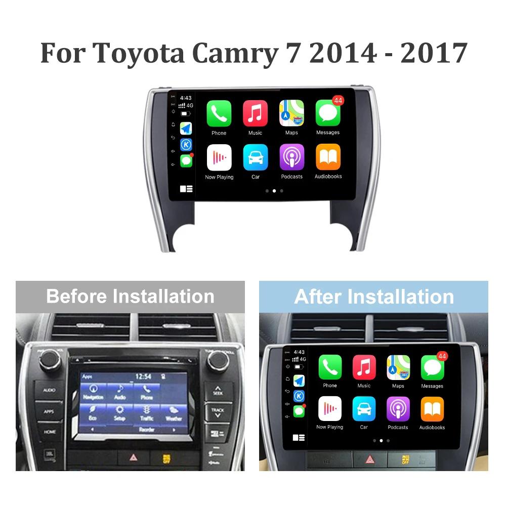Для Toyota Camry 7 2014-2017 Android 13 автомобильный стерео блок мультимедиа радио 4G wifi GPS беспроводной Carplay 2 Din экран