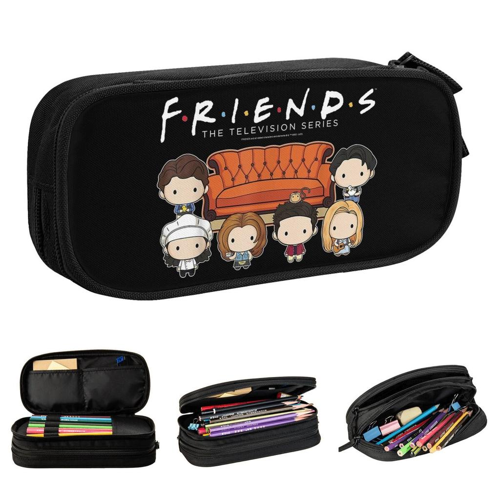 Friends Chibi Couch Crew Pencil Cases Fashion Pen Holder Bags for Student Big Capacity School Supplies Gift Pencilcases