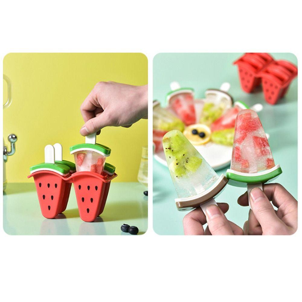 Frozen Homemade Juice Milk Ice Cream Mold With Cover Ice Popsicle Mould Watermelon Shape