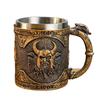 1 шт., кружка средневекового викинга, 450 мл/15,3 унции, кофейная кружка из нержавеющей стали, кофейные чашки в стиле скандинавской мифологии, чашки для воды, летняя и зимняя посуда для питья