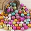 Handmade Mixed Color Plated Stardust Plastic Round Ball Spacer Wrinkle Beads for Jewelry Making DIY Bracelet Charms Findings Supplies