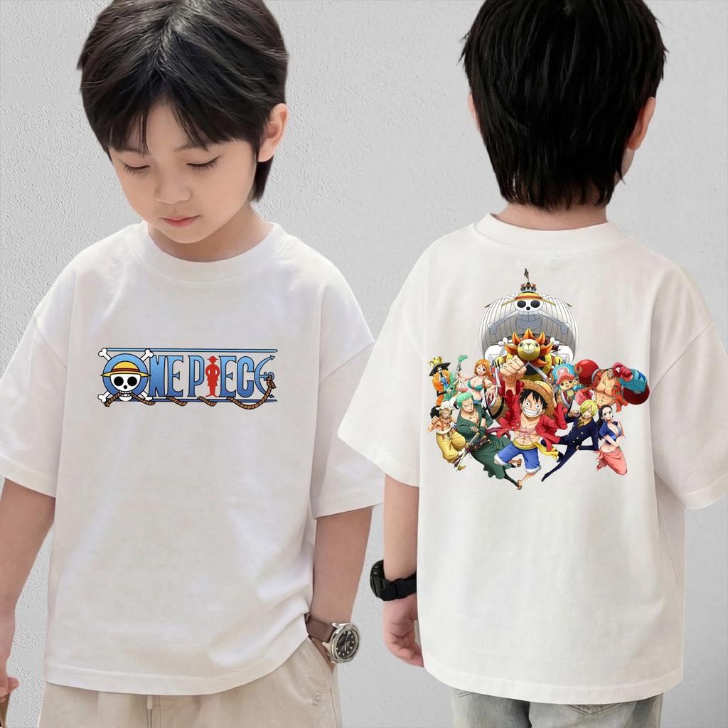 2026 Anime One Piece Roleplaying Tshirt Short Sleeved Top Casual Loose Breathable Tshirt Gift for Boys and Girls