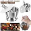 Stainless Steel Mortar and Pestle Set Efficient Spice Crusher with Silicone Lid and Anti Slip Base Rustproof Pill Crusher