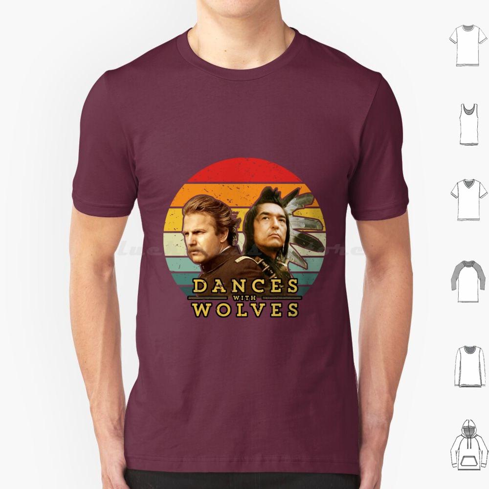 Dances With Wolves T Shirt Big Size 100 Cotton Dances With Wolves Man Movie Animals Nature Dances Moon Music Retro Western