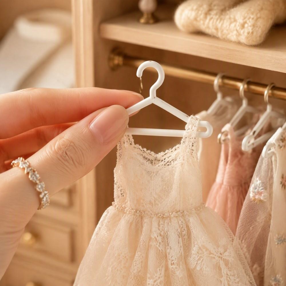 20pcs 65mm Size Miniature Wire Hangers Small Size Doll Dress Hangers Garment Organizer
