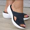 New Women Orthopedic Stretch Orthotic Plus Size Summer Flat Sandals Female Open Toe Breathable Slides Stretch Cross Shoes Outdoor Casual Beach Slipper