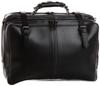 Retro Business Boston Bag with Genuine by Made In Toyooka Hyogo the of Leather, 2-Way, Kiwada, City, Prefecture, "Bag Mecca" Japan. Black.