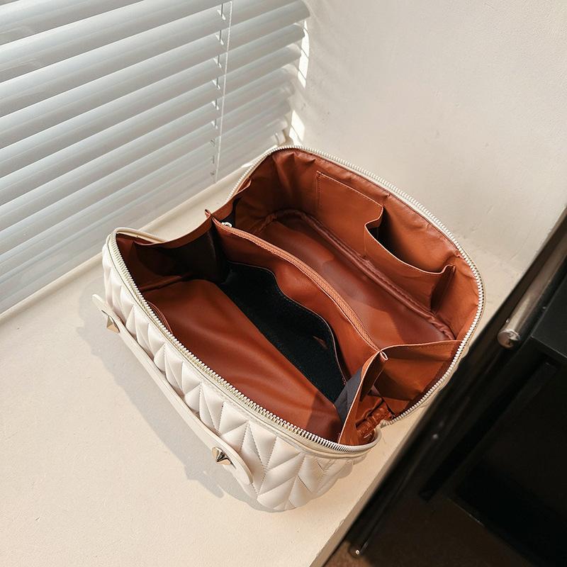 Многофункциональный косметический органайзер для хранения кистей из искусственной кожи, большая вместительная легкая сумка на молнии, портативная для праздничных подарков