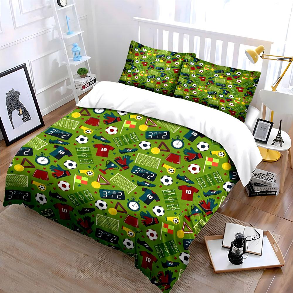 Набор футбольных принадлежностей для тренировочных матчей, Декор для спальни детей и взрослых, Изысканный трехкомпонентный комплект постельного белья, Подарок