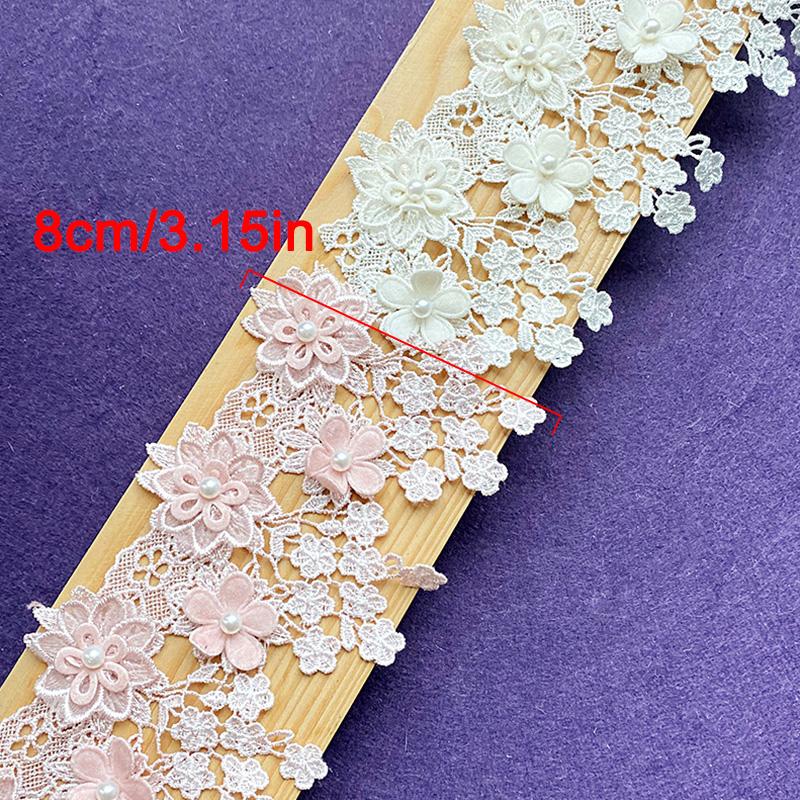 1 ярд 8 см жемчужное кружево вышивка оборки шитье цветы ручной работы ткани принадлежности аксессуары