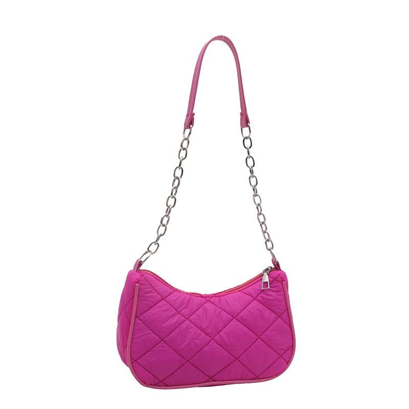 Retro Armpit Bag New Fashion Embroidery Thread Down Cotton Chain Bag Simple Diamond Women's Shoulder Bag