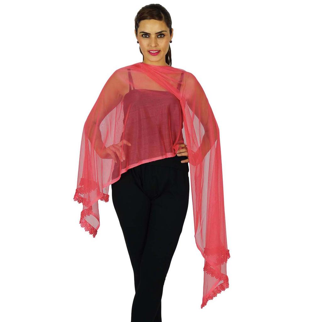 Indian Neck Wrap Long Stole Net Chunni Fashion Scarf Women Hijab Dupatta