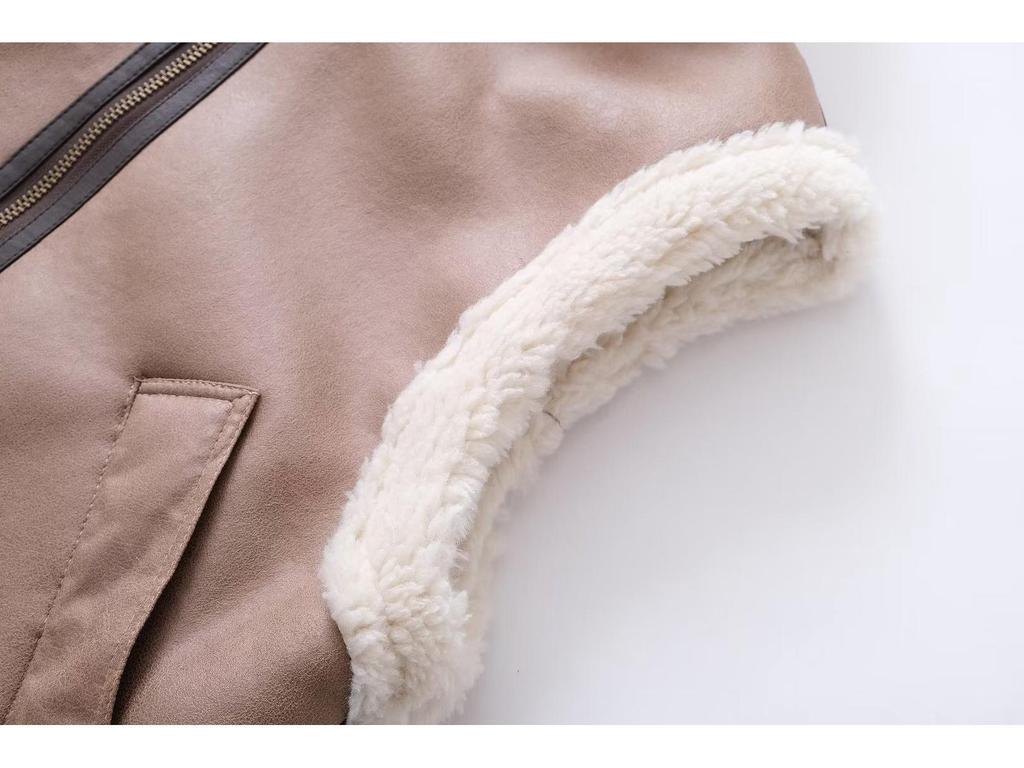 Женский жилет из меха верблюжьей шерсти в европейском стиле, осень 2023 г.