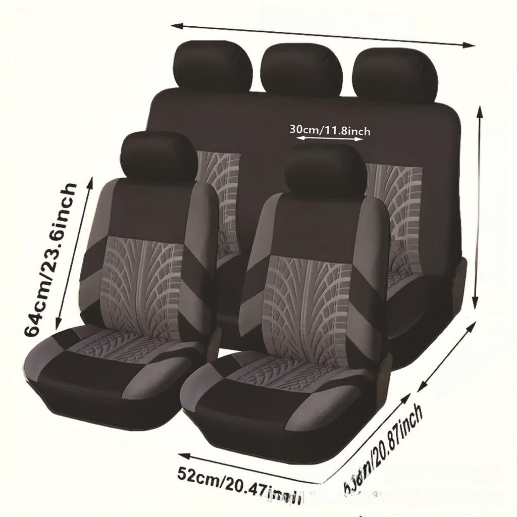 Самый продаваемый комплект из 9 чехлов для автомобильных сидений с прессованным цветочным узором - универсальный, подходит для всех сезонов