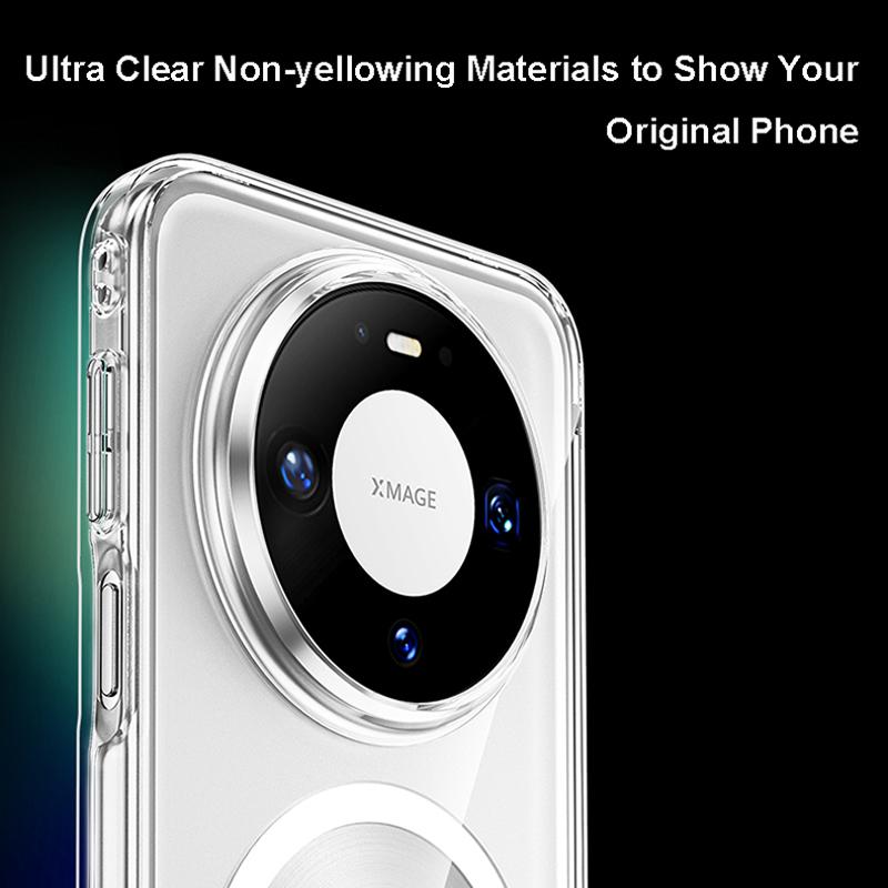 Чехол для Huawei Mate 80 Pro Max Magsafe Прозрачный Нежелтеющий Дружелюбный к коже Защита экрана и объектива Жесткий Гибридный Мягкое покрытие