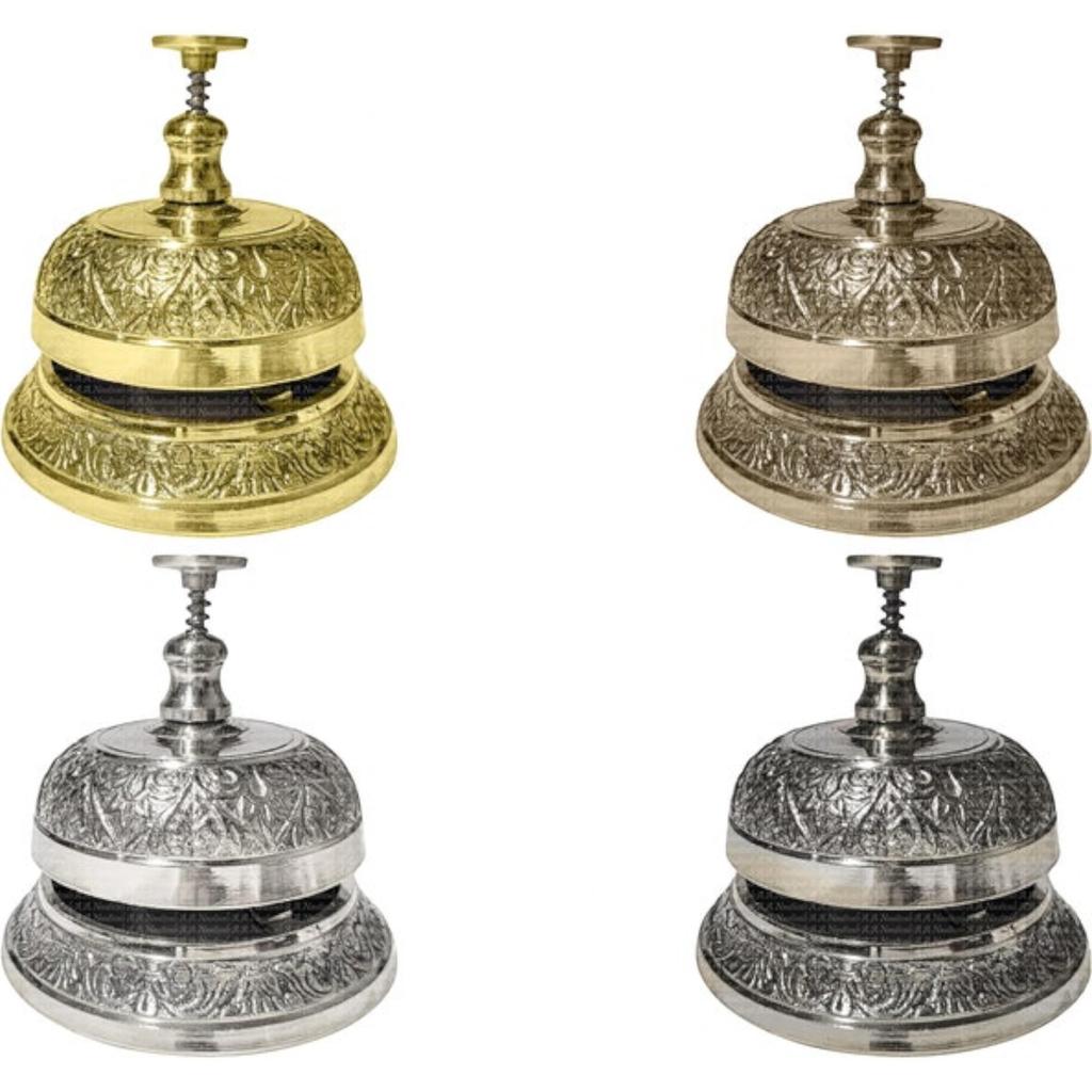 Round Office Brass Desk Calling Bell Unique Vintage Nautical Antique Hotel Counter Decorative Handbells Gifts for Dad Christmas Decor