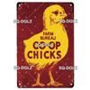 Chicken Zone Metal Sign Vintage Metal Plaque Plates Decor For Pub Bar Garden Wall Decor Tin Signs Fresh Eggs Poster