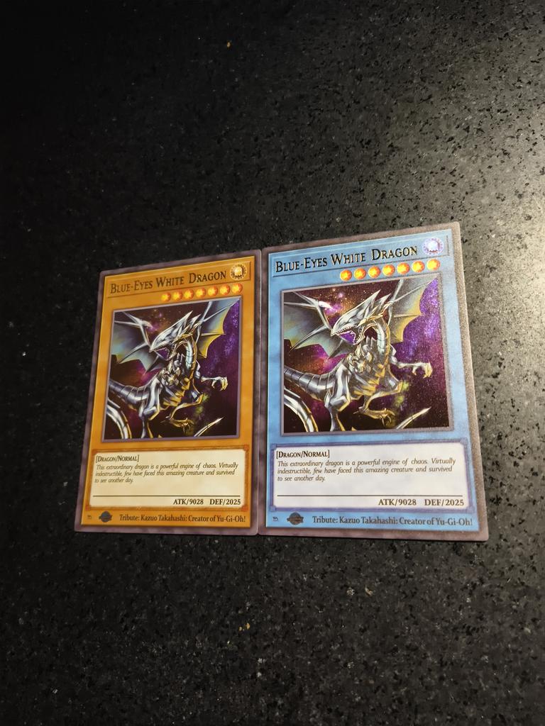 2 шт./комплект Yu-gi-oh! Белый Дракон с Голубыми Глазами Самоконтроль Коллекционная Подписанная Торговая Флэш-Карточка Аниме Мультфильм Рождество Высококачественный Подарок