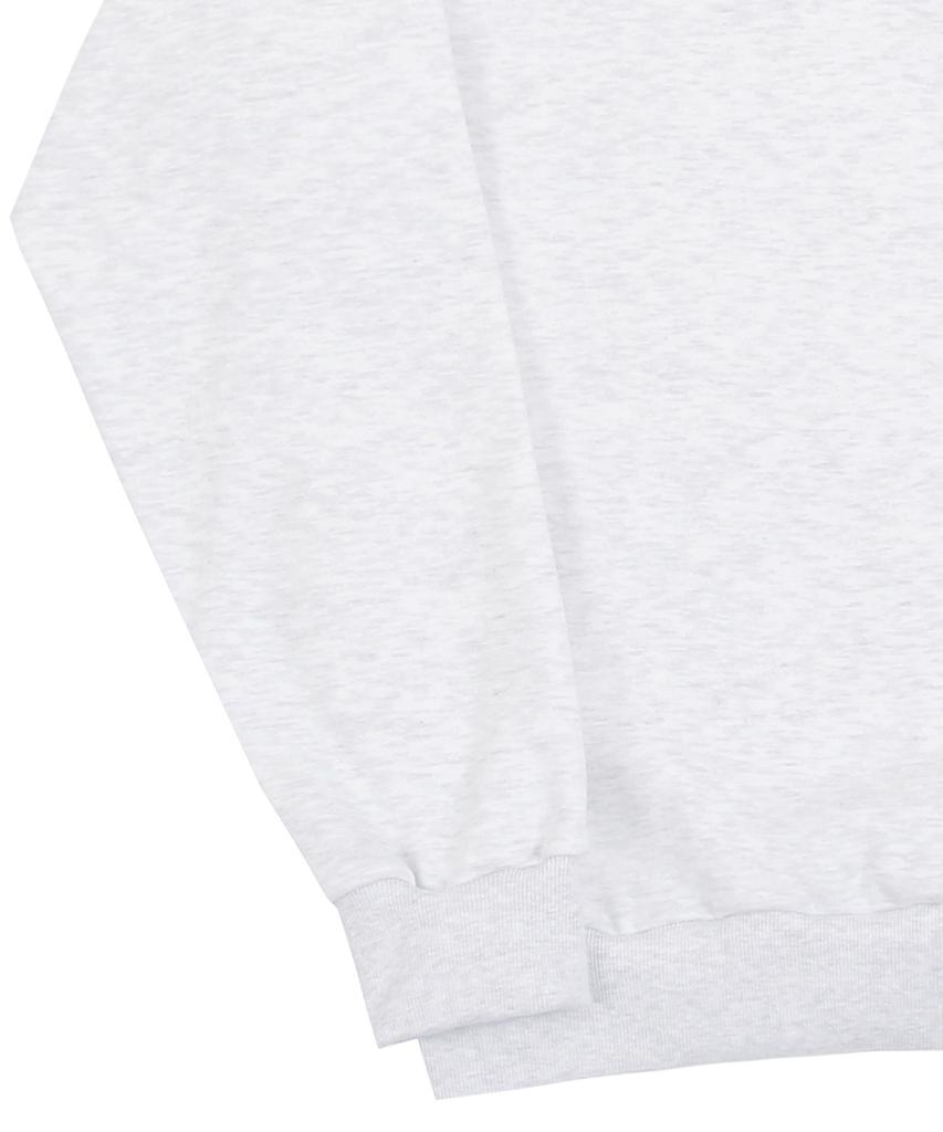 GRAVER [Unisex] Pink Flower Dot Embroidered Sweatshirt_Melange White
