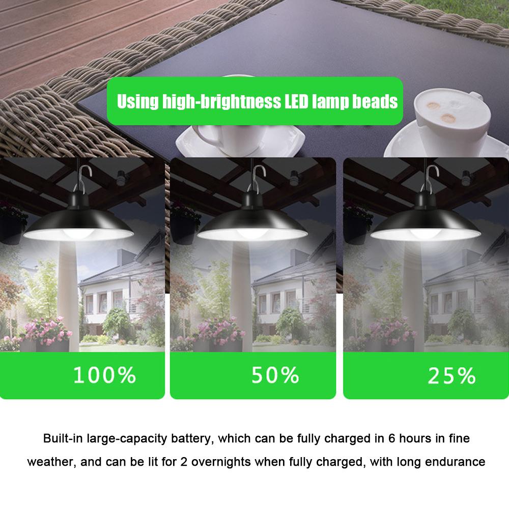 Солнечные подвесные светильники, светодиодная ретро-люстра, водонепроницаемая, с 3-уровневым пультом дистанционного управления яркостью для