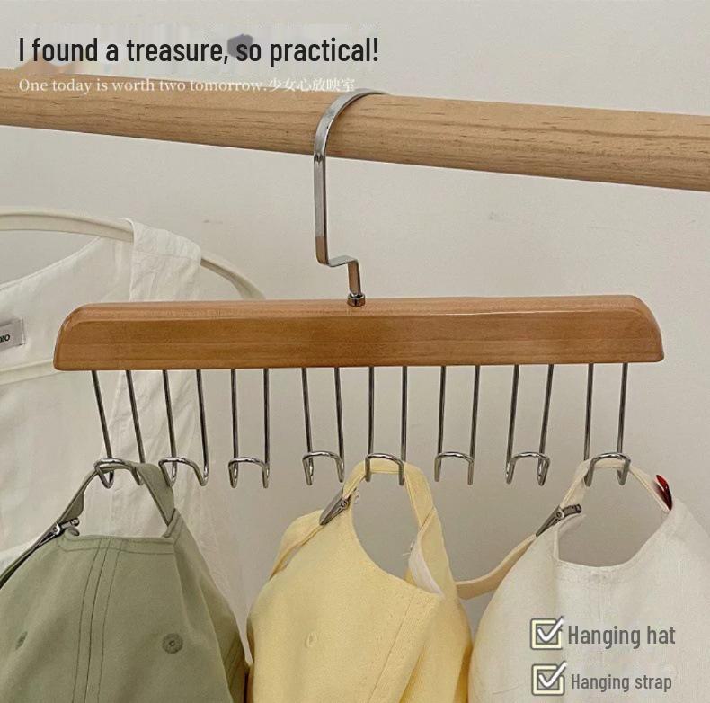 Многофункциональная вешалка из массива дерева для жилетов, галстуков и нижнего белья