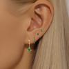 4pcs Round Pendant Earrings Set for Women Simple Stainless Steel Horse Eyes Zircon Dangle Earring Cartilage Piercing Jewelry