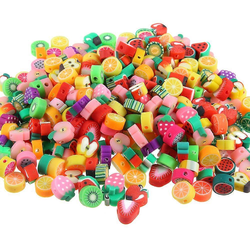 200pcs Multicolor Fruit Bead Set - Polymer Clay for DIY Jewelry