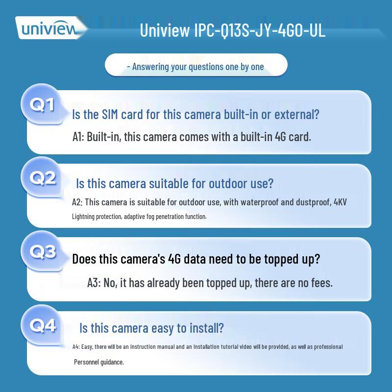 Uniview Ayun 3MP 4G PTZ AI Outdoor Security Camera CN plug (adapter included)