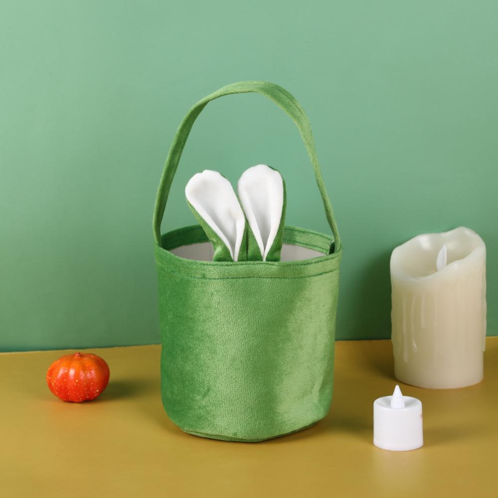 Easter Storage Basket Colorful Easter Egg Handbag New Bunny Ears Candy Handbag Gift Giving