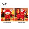 Chinese New Year Decor Plush Red Sheep Doll for Lunar Decoration, Soft Stuffed Animal Toy with Plushie Auspicious Embroidery And Bell Collar,